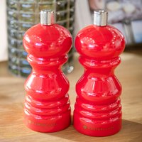 MasterClass Set of 2 Capstan Salt or Pepper Mill with Interchangeable Caps, 12cm - Red / 12.5cm / 0.25kg