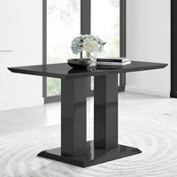 Imperia 4 Modern Black High Gloss Dining Table - Black