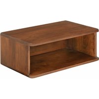 Solie Solid Wood Bedside Table Nightstand - Walnut