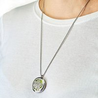 Aromatherapy Diffuser Necklace - Tree of Life, 30mm, Reusable Pads - Green