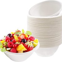 7oz Biodegradable Bagasse Bowls Disposable Bowls - White / 50
