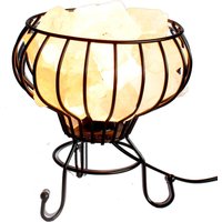 Himalayan Salt Rock Brazier Set with Light Bulb Salt Chunk - Black / 3.506kg