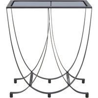 Trento Black Console Table with Grey Glass Top - Grey