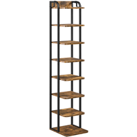 Slim Shoe Storage Rack - Rustic Brown