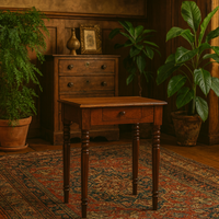 Chantilly Chestnut Mango Wood Writing Desk with Turned Legs - Chestnut