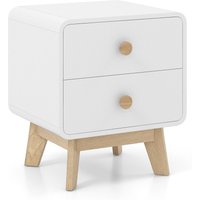 2-Drawer Bedside Table Nightstand Sofa Side Table - White