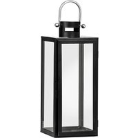 Orsina Medium Black Metal Lantern, Classic Rectangular Candle Lantern for Indoor Outdoor Use, Decorative
