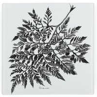 Fern Glass Hot Pot Stand - Heat Resistant Non-Slip Trivet - Black