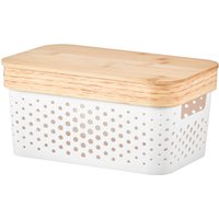 Eden & Willow 11L Storage Basket with Bamboo Lid and Handles - 4.5L / 4.5l