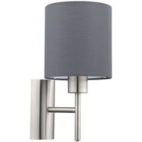 Pasteri Grey Fabric Wall Light - Grey
