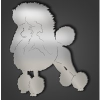 Poodle Style 3 Silver Acrylic Mirror - Silver