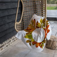 Circled Autumn Leaves Blanket - Orange