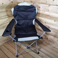 Samuel Alexander, Luxury Padded High Back Folding Outdoor, Camping, Fishing Chair in Black - Black Samuel Alexander, Luxury Padded High Back Folding Outdoor, Camping, Fishing Chair in Black - Black