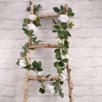 Artificial Silk Rose Garland - White