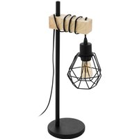 EGLO Townshend 5 BlackOak Table Lamp - Black / Industrial Vintage