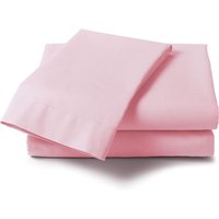 Percale Pastel Double Bed Fitted Sheet - Pink