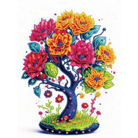 Short Rainbow Tree Diamond Art Painting Kit - multi