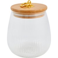 Ribbed Glass Jar with Bamboo Lid - 750ml