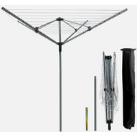 45M 4 Arm Rotary Airer Spike And Cover - Grey