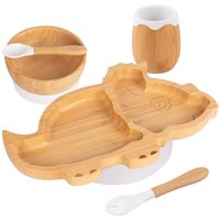 5pc Bamboo Dinosaur Baby Weaning Set - White