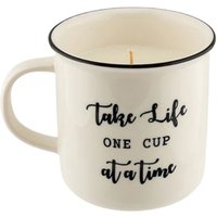 Take Life One Cup At A Time Candle Mug 13oz - White