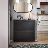 Narrow Shoe Cabinet - Black