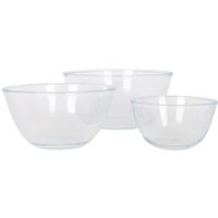Glass Mixing Bowl Set - 3 Sizes - Clear