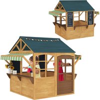 AIYAPLAY Wooden Foldable Playhouse Kids Compact Brown - Brown