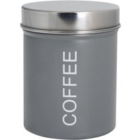 Round Metal Kitchen Coffee Canister - Grey
