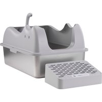 WhiskerJoy Cat Litter Box Large Stainless Steel Tray - Grey / 74.4l