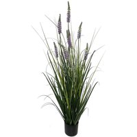 Leaf Design UK Realistic Artificial Grass Plant with Pot - 125cm Lavender Grass / 125cm