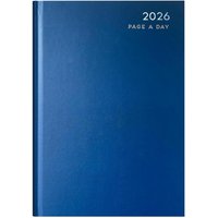2026 Diary Week To View And Page A Day Desk Diary - Blue / 15cm