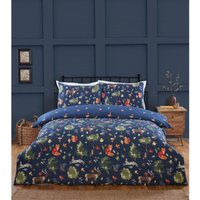 Autumn Forest Duvet Cover Set - Navy / Double