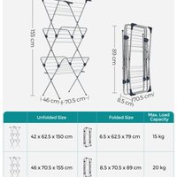 Foldable Clothes Aire Steel Frame, Indoor Outdoor Use, Grey - Grey