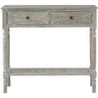 Heritage Two Drawer Grey Wash Rectangular Console Table - Grey