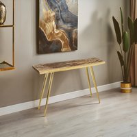 Relic Petrified Wood Console Table - Brown