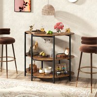 3-Tier Corner Bar Table - Brown
