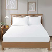 Super Soft Plain Dye Fitted Sheet - White / King