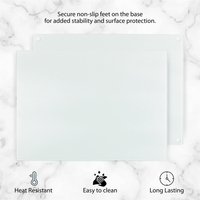 Festive Highland Cows Large Smooth Glass Worktop Protector - Kitchen Chopping Board