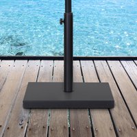 Outsunny 18kg Heavy Duty Steel Square Parasol Stand Base - Black