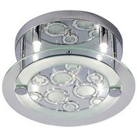 Destello Ceiling Round with Circle Pattern 4 Light Polished Chrome, Crystal - Polished Chrome