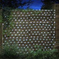 Solar Trellis Net Lights 200 LED Cool White - White