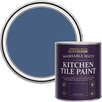 Rust-Oleum Kitchen Tile Paint Matt - Ink Blue 750ml - blue