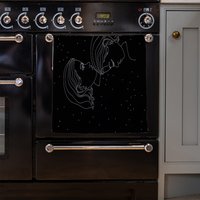 Gemini Zodiac Sign Kitchen Towel - Black
