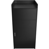 Black Wooden Litter Bin and Tray Stand - Black