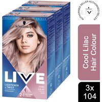 Schwarzkopf Live 2in1 Lightener Twist Permanent Colour Hair Dye, 104CoolLilac - 104CoolLilac / 624g