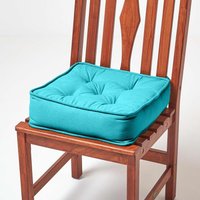 Cotton Dining Chair Booster Cushion - Teal