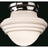 Art 1 Light Flush Light Chrome, Opal White Glass, E27 - Opal White Glass / 22.5cm