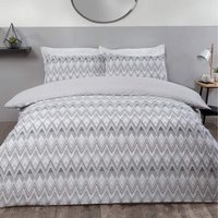 Sleepdown, Sleepdown Zig Zag Geometric Duvet Cover Set - Monochrome / Double Sleepdown, Sleepdown Zig Zag Geometric Duvet Cover Set - Monochrome / Double