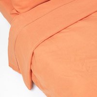 Linen Flat Sheet - Burnt Orange / Superking